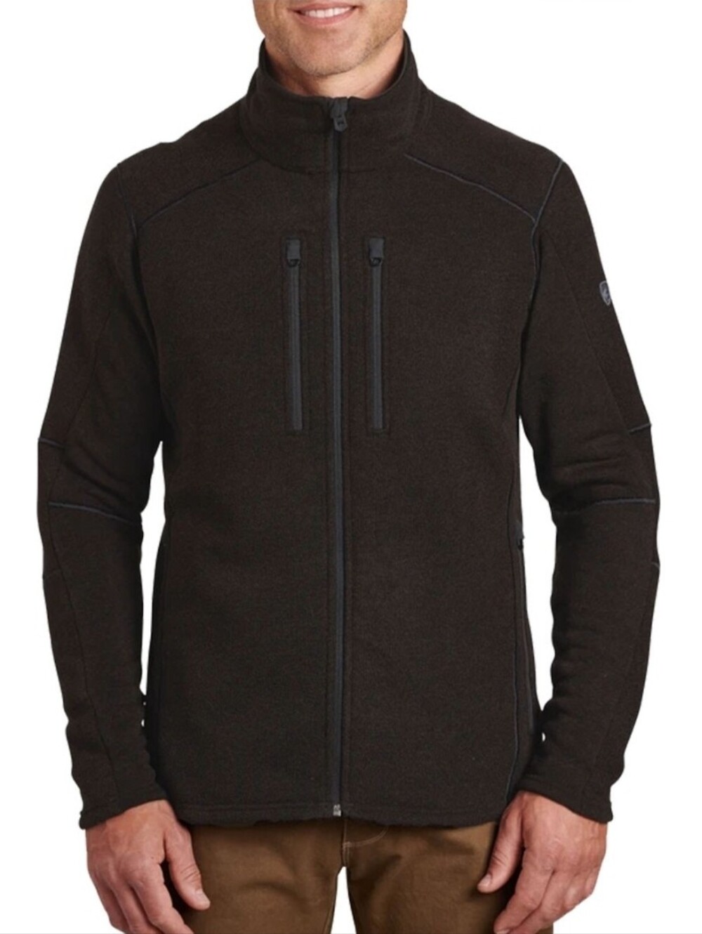 🖤 KÜHL Interceptr Full Zip Fleece Jacket | Men's Large | Black | Wool Blend